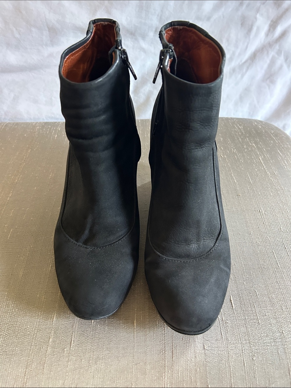 Lanvin Black Suede Ankle Booties with Side Zippers Size 39